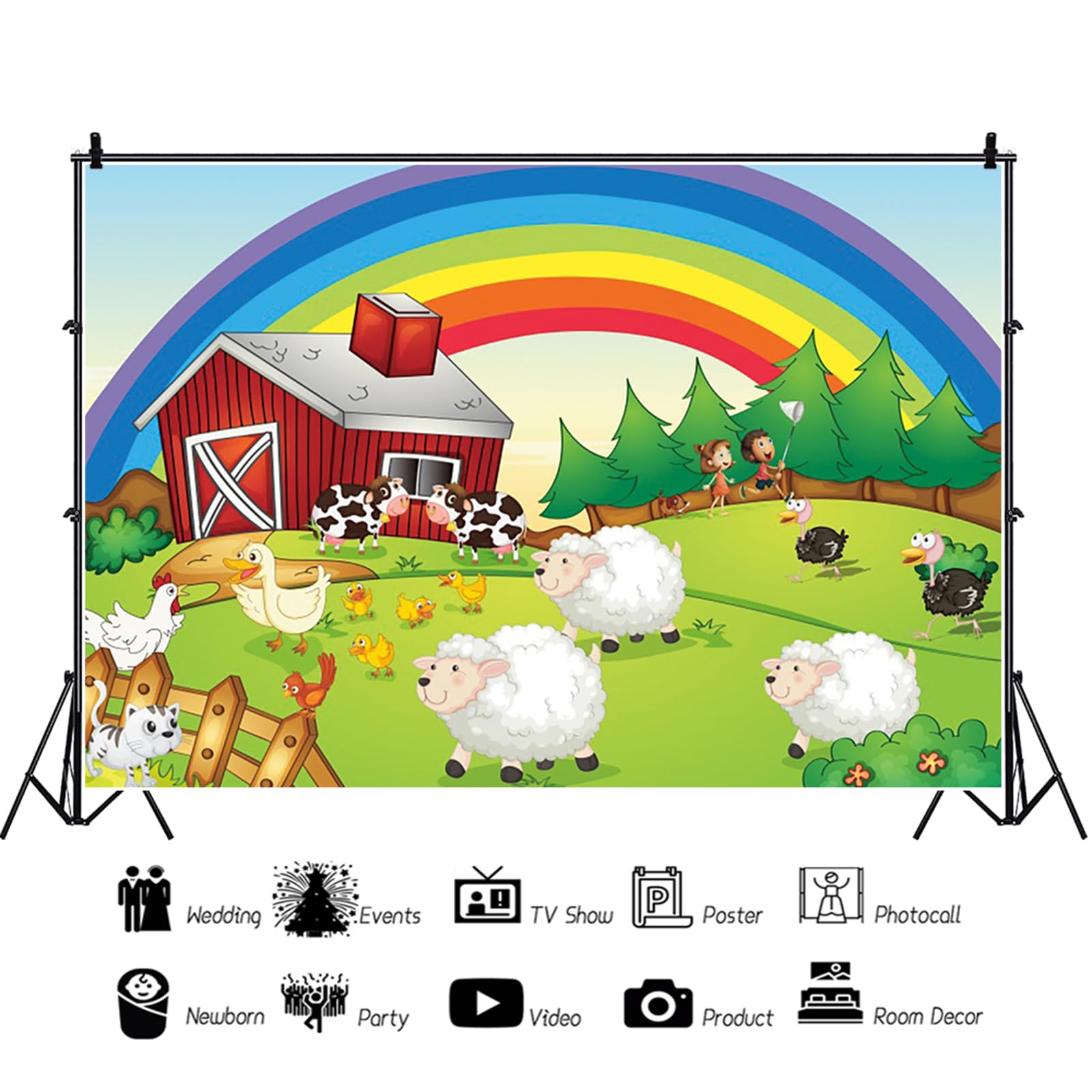 Amazon.com : 10x8ft Spring Backdrop Cartoon Farm Photography