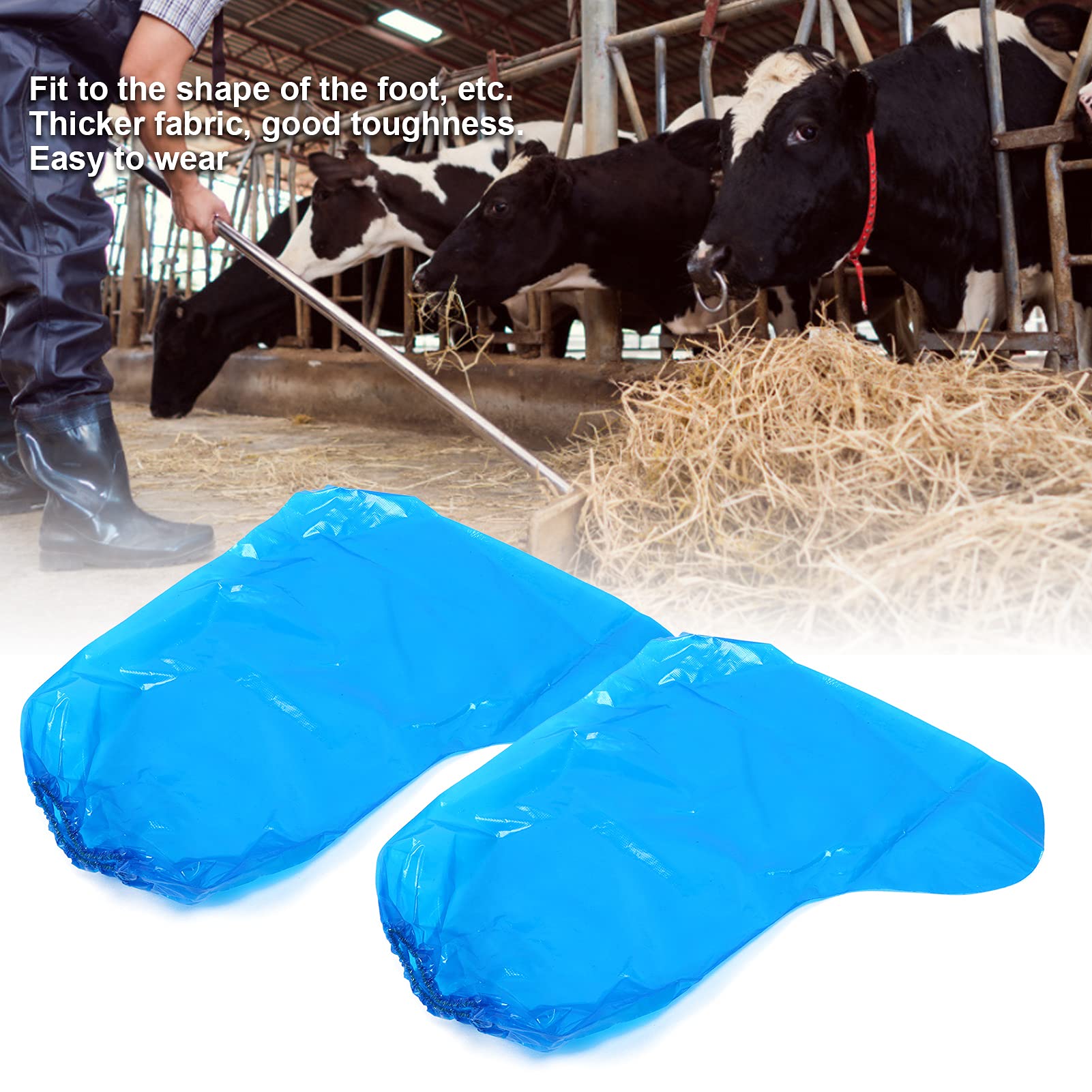 Cryfokt Copriscarpe Monouso Pieghevoli, Coperture Antiscivolo con Apertura Ampia, per Uso Interno e Protezione Pavimenti | Copriscarpe alti con elastico, spessi e usa e getta, per pioggia, e fattoria