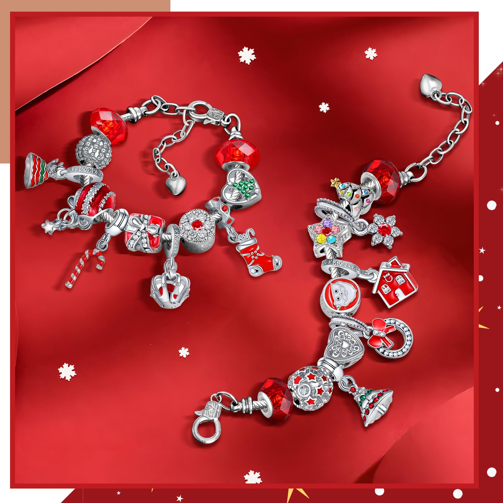 WEVOL Calendario Avvento 2025 Gioielli Bambina Donna, Calendario Avvento Bracciale Bambini Kinder Fai da Te, Braccialetti Regalini Sorprese Regalo di Natale per Ragazza Donna