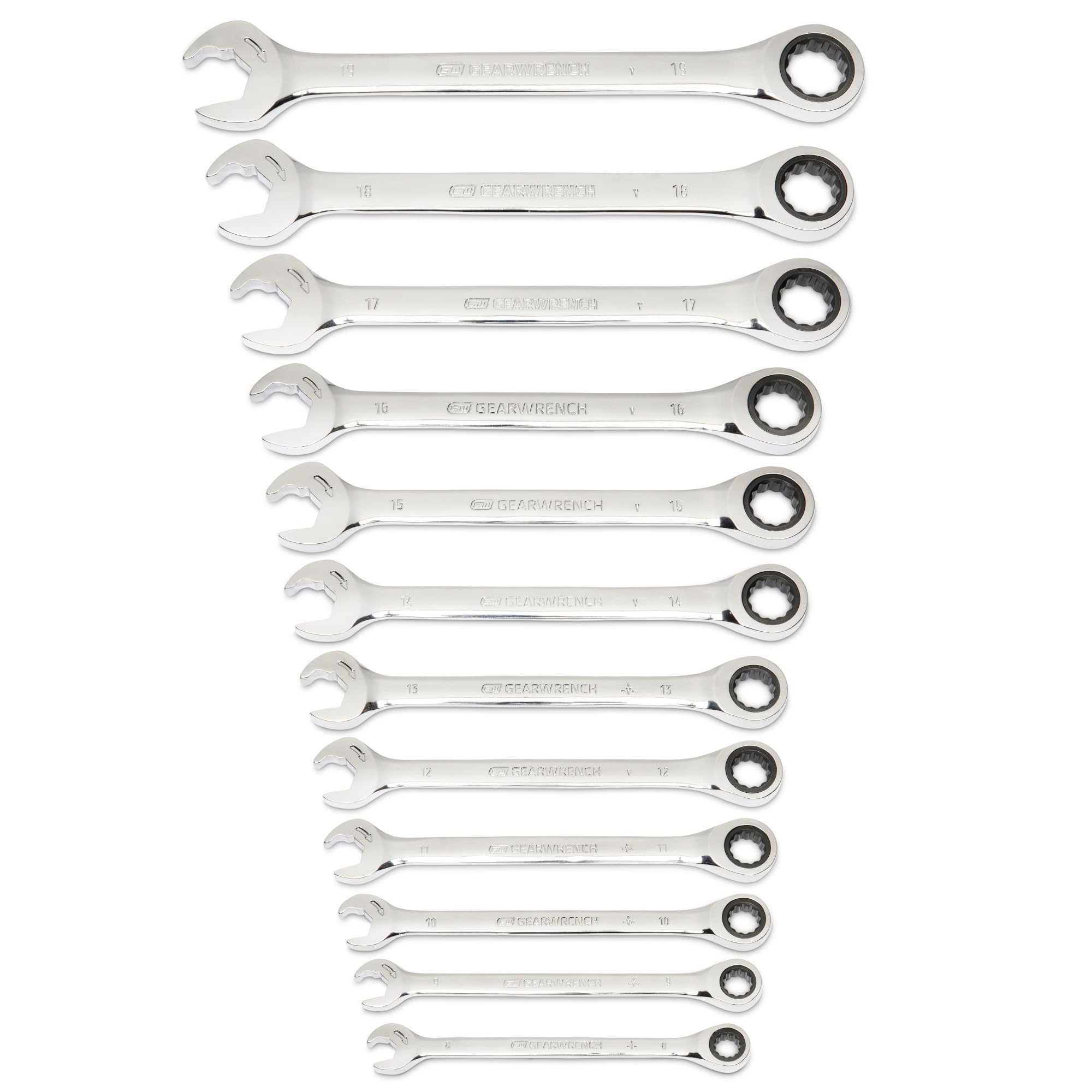 GearWrench 85597 Juego de Llaves Métricas de Trinquete de Extremo Abierto, 12 Piezas