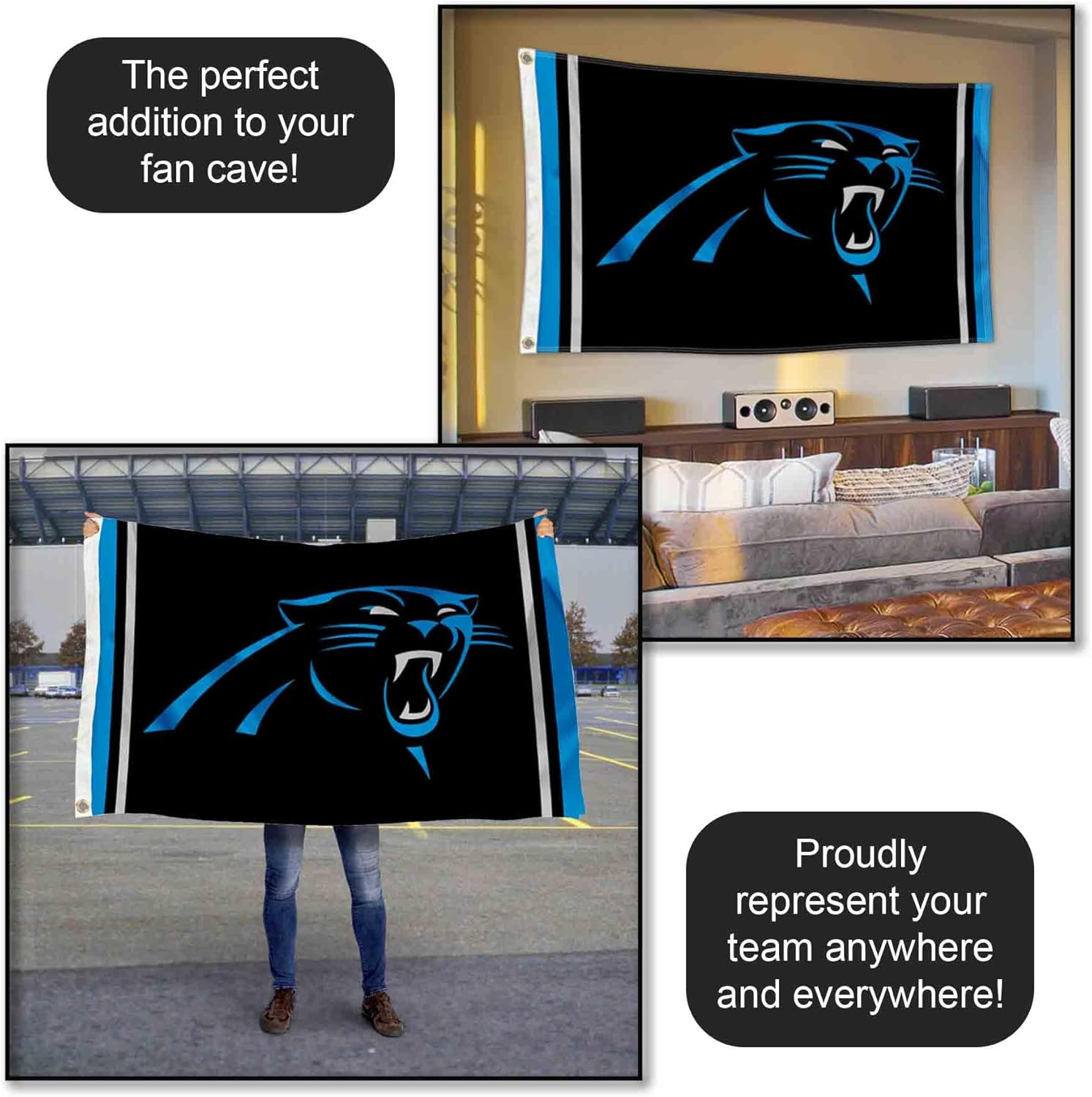 Carolina Panthers Large 3x5 Flag