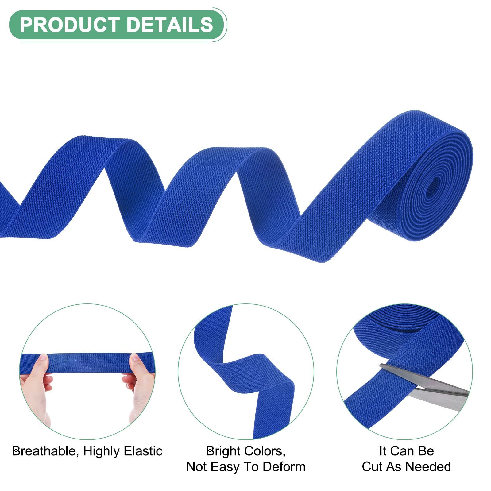 M METERXITY Elastic Bands for Sewing 1" 4 Yards Roll of High Elasticity Knit Elastic Spool - Image 2