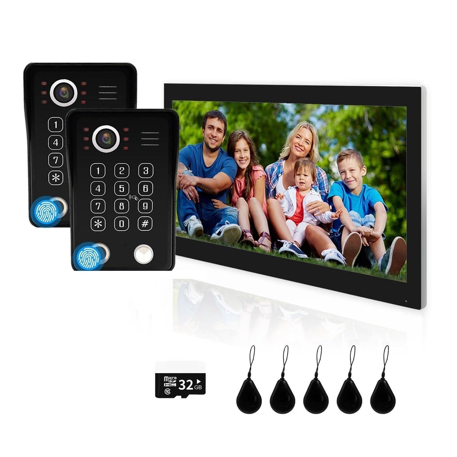 Hvsyvvsrl 218Bs2 10Inch Video System Home Fingerprint 5In1 Unlock Entry Doorphone Smart 1080P Touch Wifi Monitor Cam Doorbell Two Way Audio(218Bs2 10Inch)