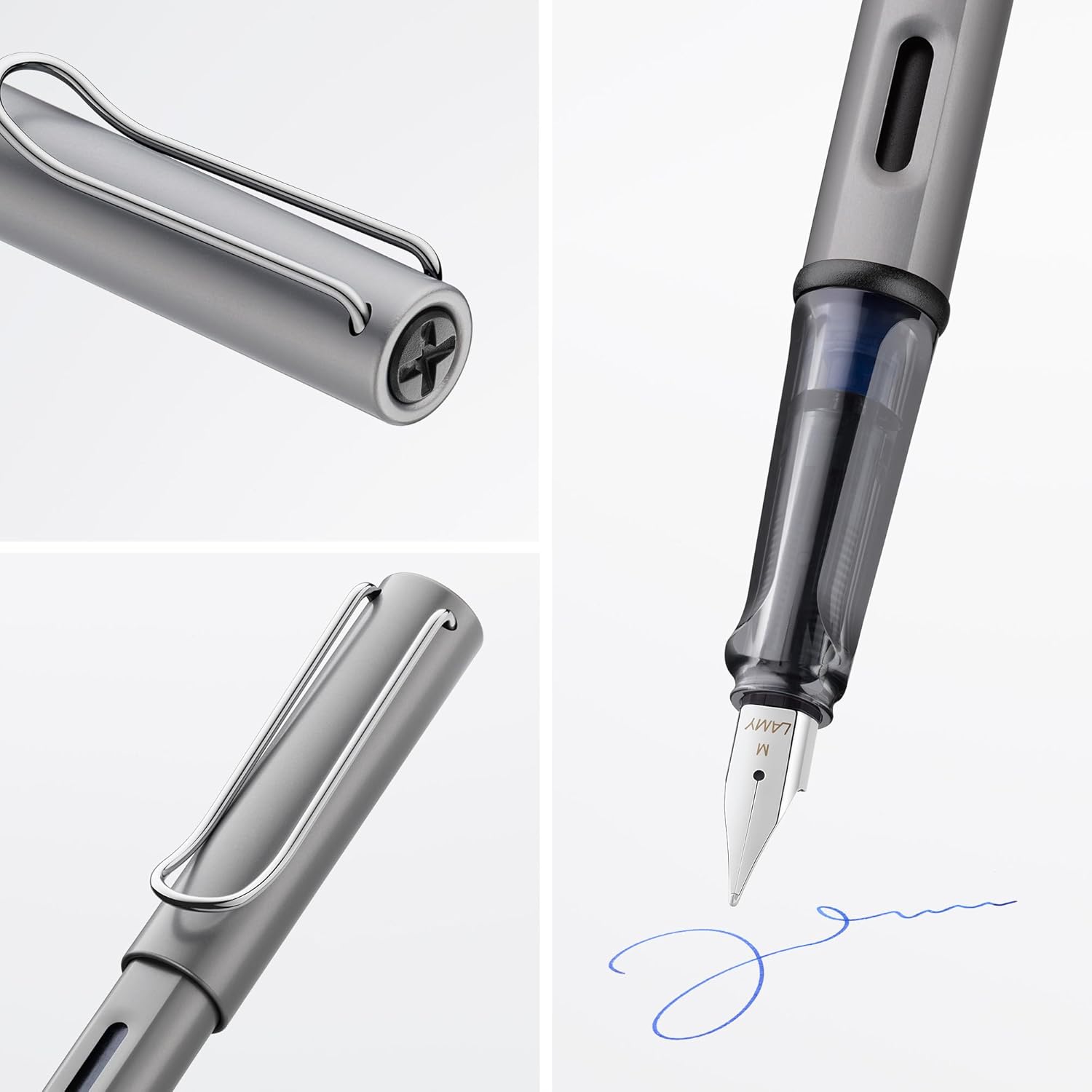 LAMY AL-star graphite - Fountain Pen with ergonomic grip & polished steel nib in size EF - lightweight aluminum body - including LAMY T 10 blue cartridge - Right-Handed