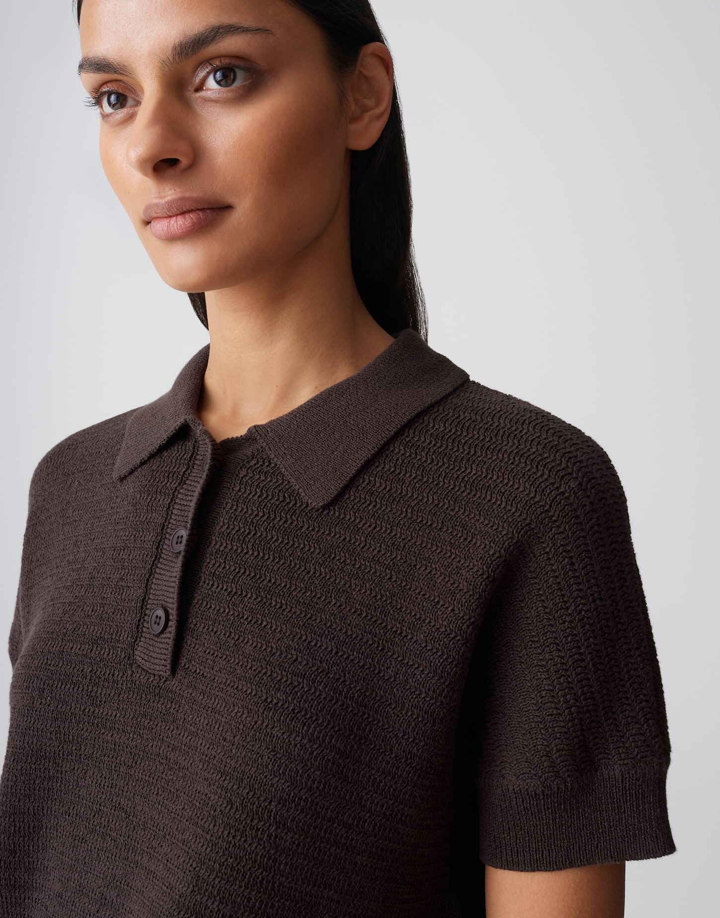 OPUS Damen Pullover | Sommerlicher Polostricker im Baumwollmix Regular Fit