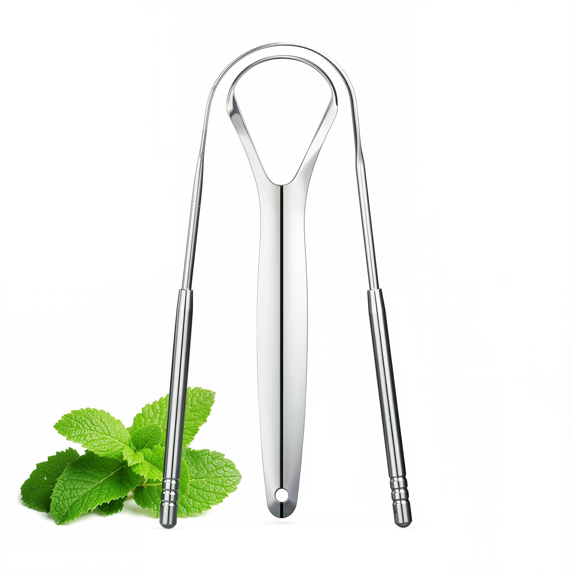 Beverly Healthcare Tongue Scraper - 1 U & 1 Y-Shaped Tongue Cleaner, Improve Taste and Oral Health, Fresh Breath, Metal Tongue scrapers for Adults & Kids for Fresh Breath & Healthy Mouth