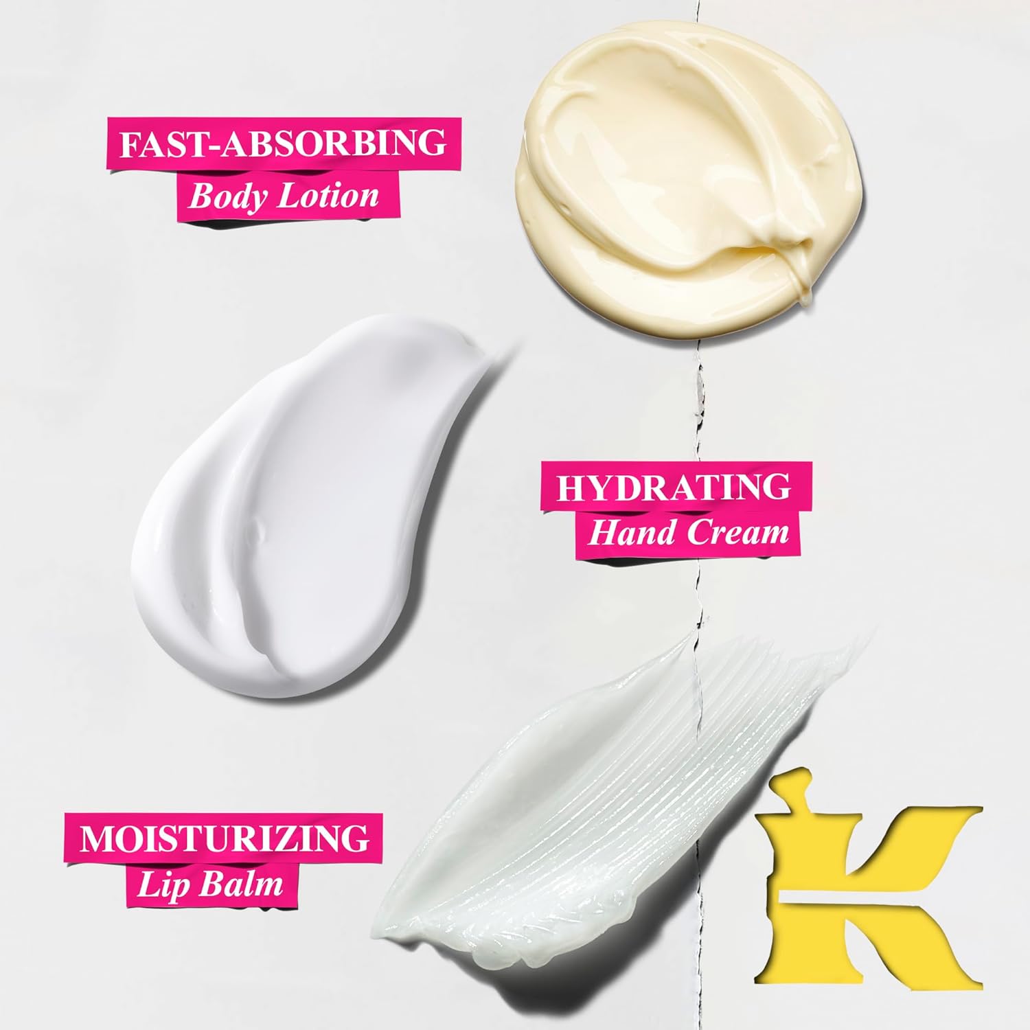 close up of cream and balm textures