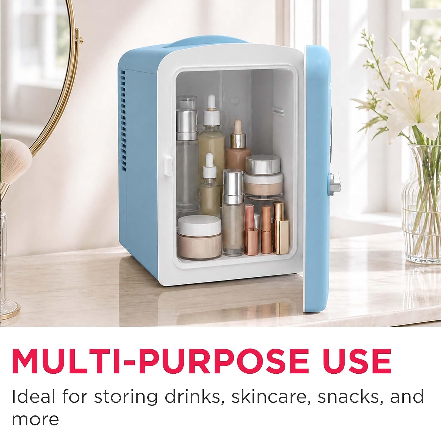 Frigidaire Retro Mini Personal Fridge Cooler, Holds up to 6 Cans, Portable for Car, Office, Bedroom, Dorm Room, or Cabin, AC and DC input