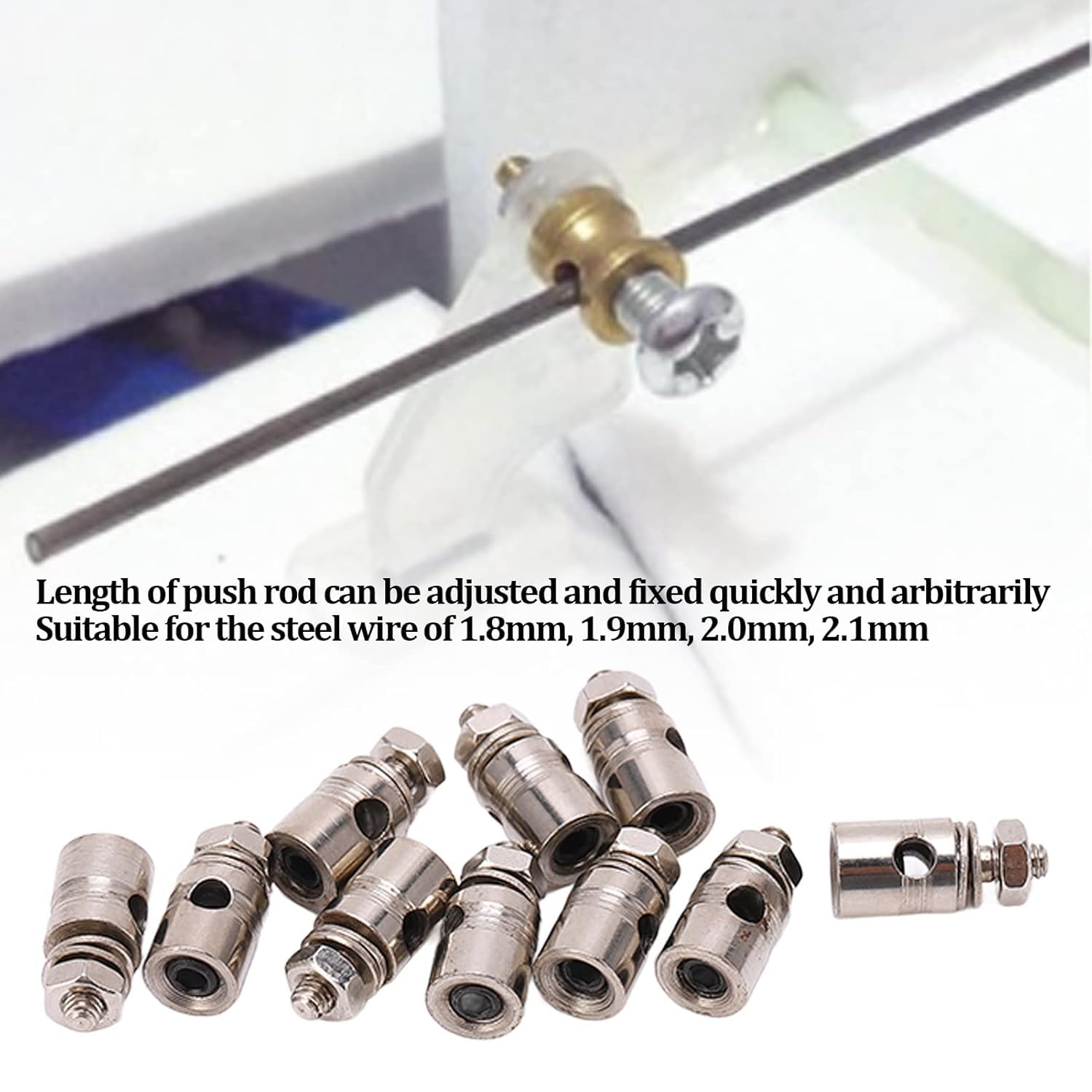 Dilwe Connettori Asta Spinta RC - 10 Pezzi 1.8mm Acciaio Inox Per Aerei