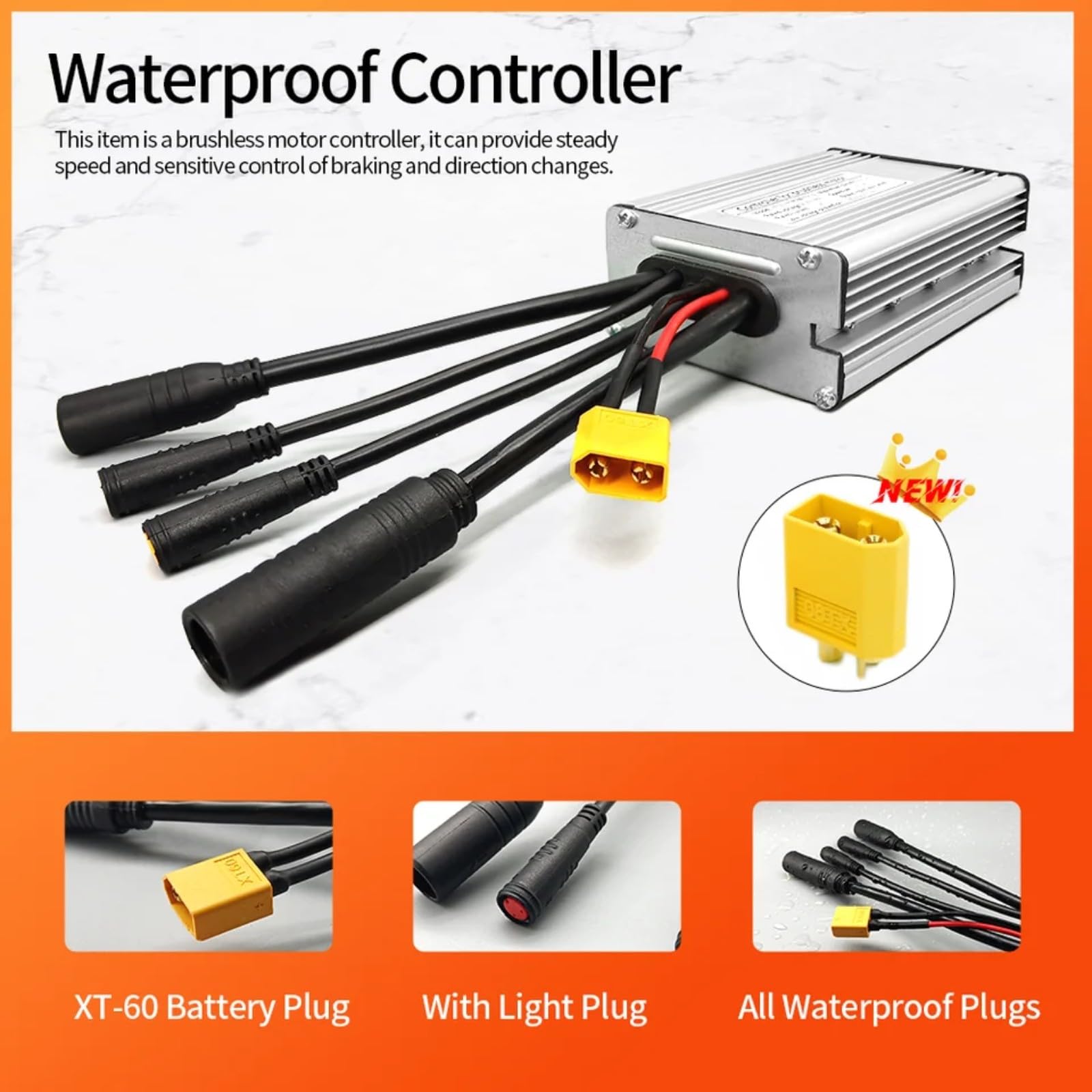 1 x kontroler silnika bezszczotkowego 36 V 48 V 250 W 350 W 500 W 1000 W (kabel 1T5)