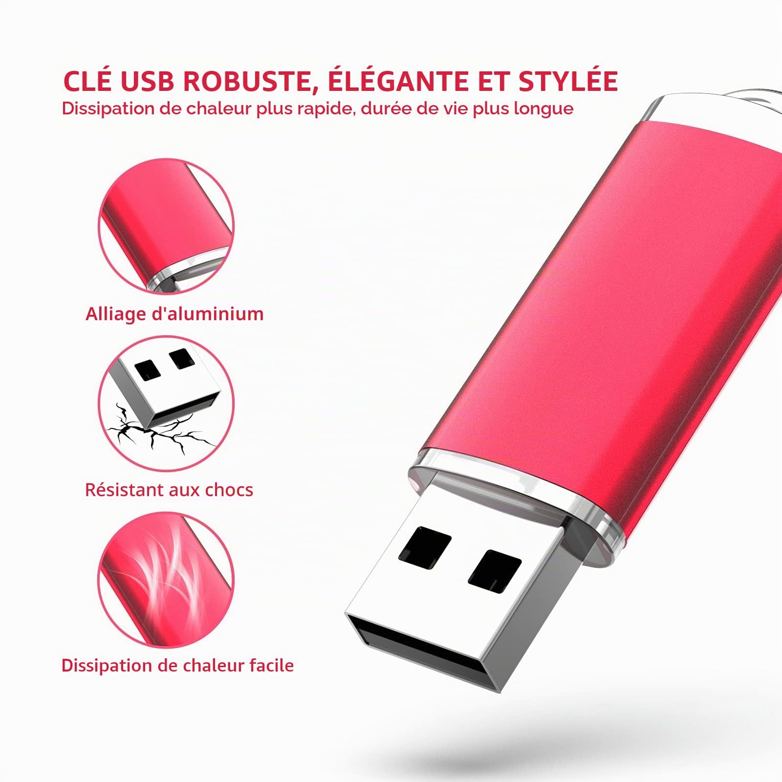 KOOTION Clé USB 2.0 32Go Imperméable à l'Eau Jump Drive