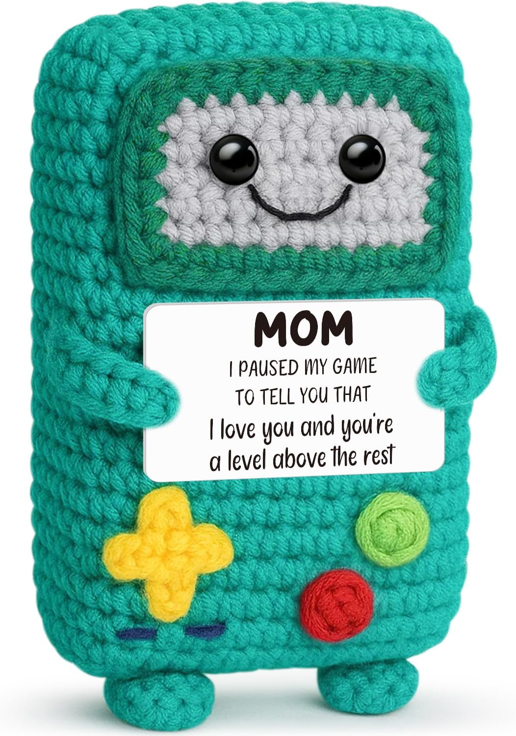 Busy Gaming Life Mom Birthday Gifts from Daughter Son, Funny Gift for Mother in Law Bonus Step Mother, for Mama, I Love You Mom Gift for Mothers Day, Positive Handmade Crochet Present