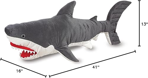 Miniatura 10 de Tiburón gigante de peluche, animales realistas de Melissa & Doug, (más de 3 pies de largo)