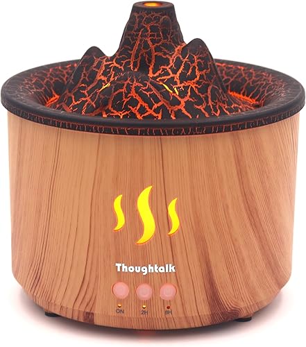 Volcano Cool Mist - Difusor y humidificador de aceite esencial para dormitorio, 5 modos de luz, aroma de 13.5 fl oz, tamaño pequeño, gran capacidad,