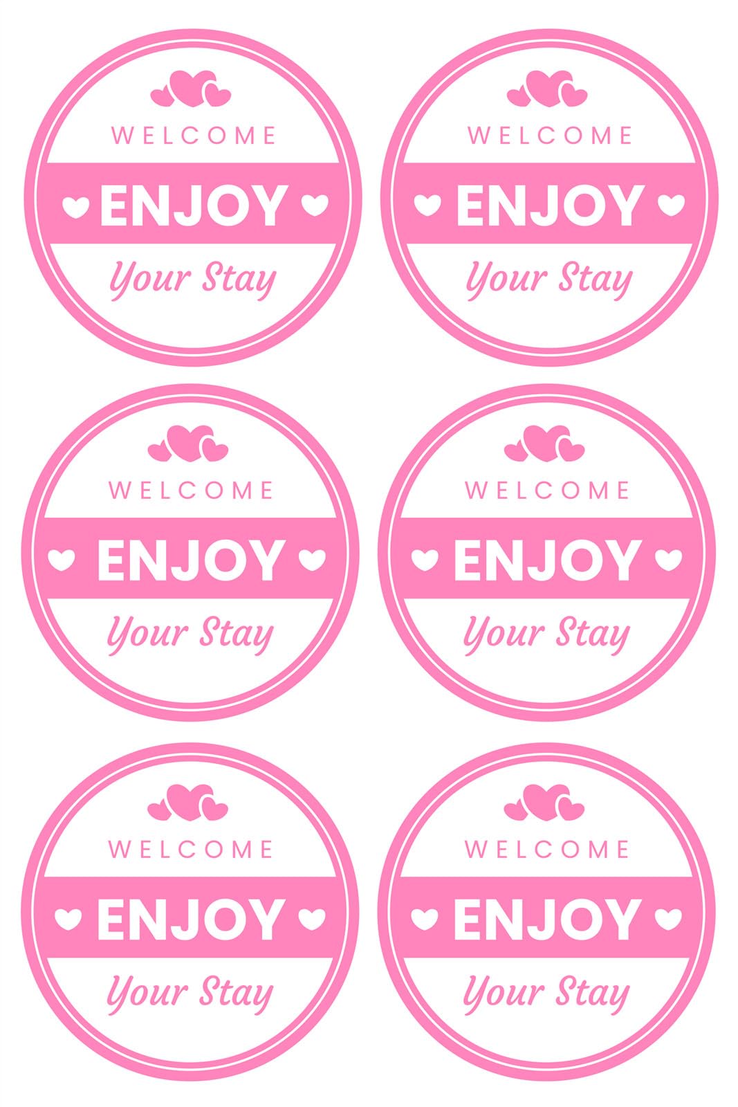 Hotel & Motel Welcome Stickers,2 Inches Welcome Enjoy Your Stay Key Cards Label Stickers,500 Pcs Per Roll - View #5