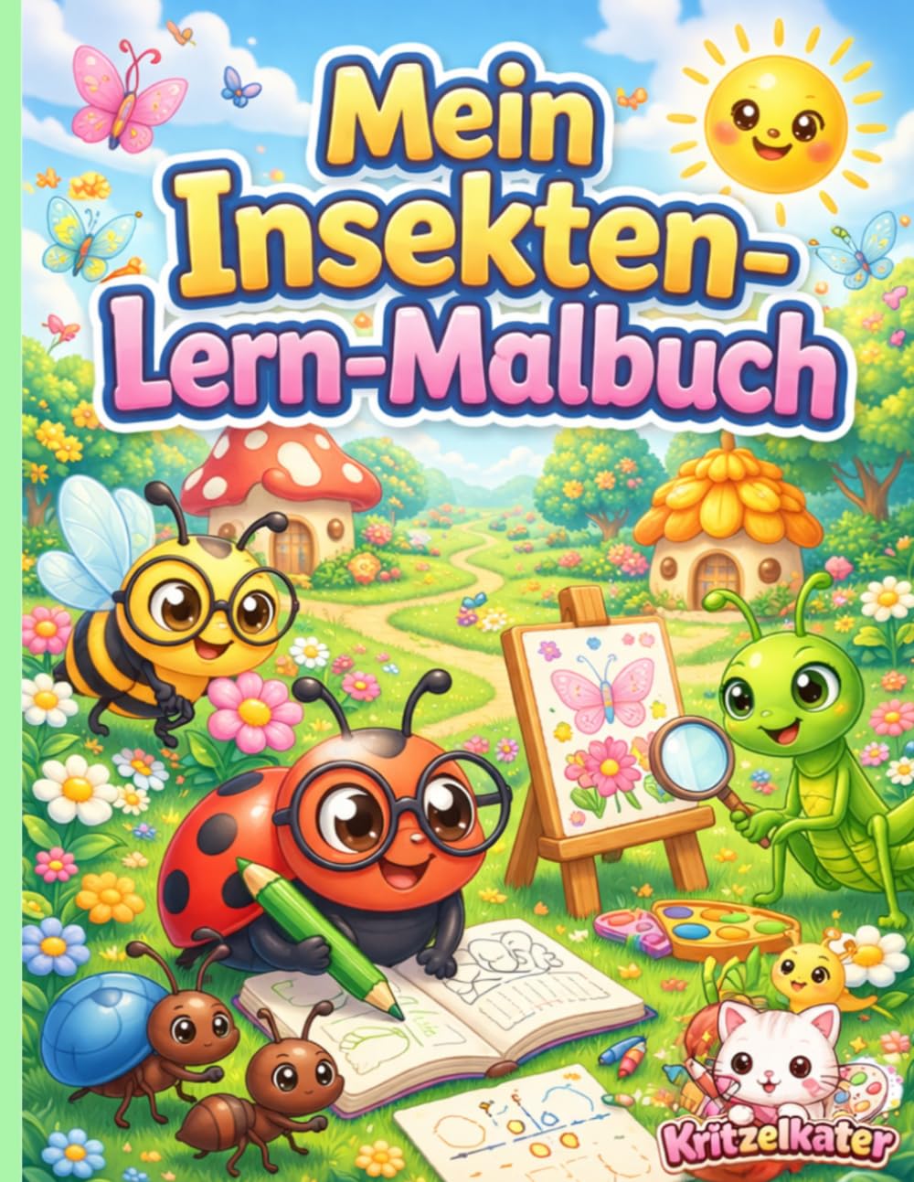 Insekten Malbuch für Kinder ab 3 Jahren – Lern-Malbuch mit Rätseln, Ausmalbildern & Suchspielen: Niedliche Insekten • Malen, Verbinden, Zählen & Entdecken • Perfekt für Kindergarten & Vorschule