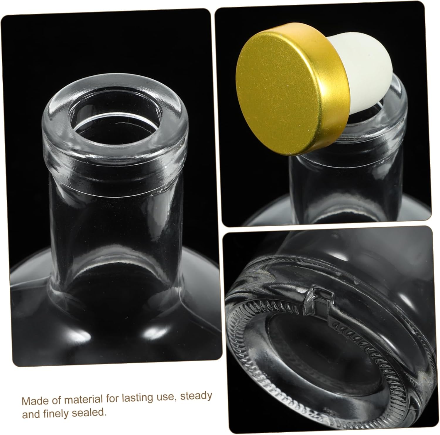 Unomor 2pcs Thickened and Whiskey Decanter Liquor Bottle for Home Bar and Parties Elegant Design Slip Base and Easy Clean Opening