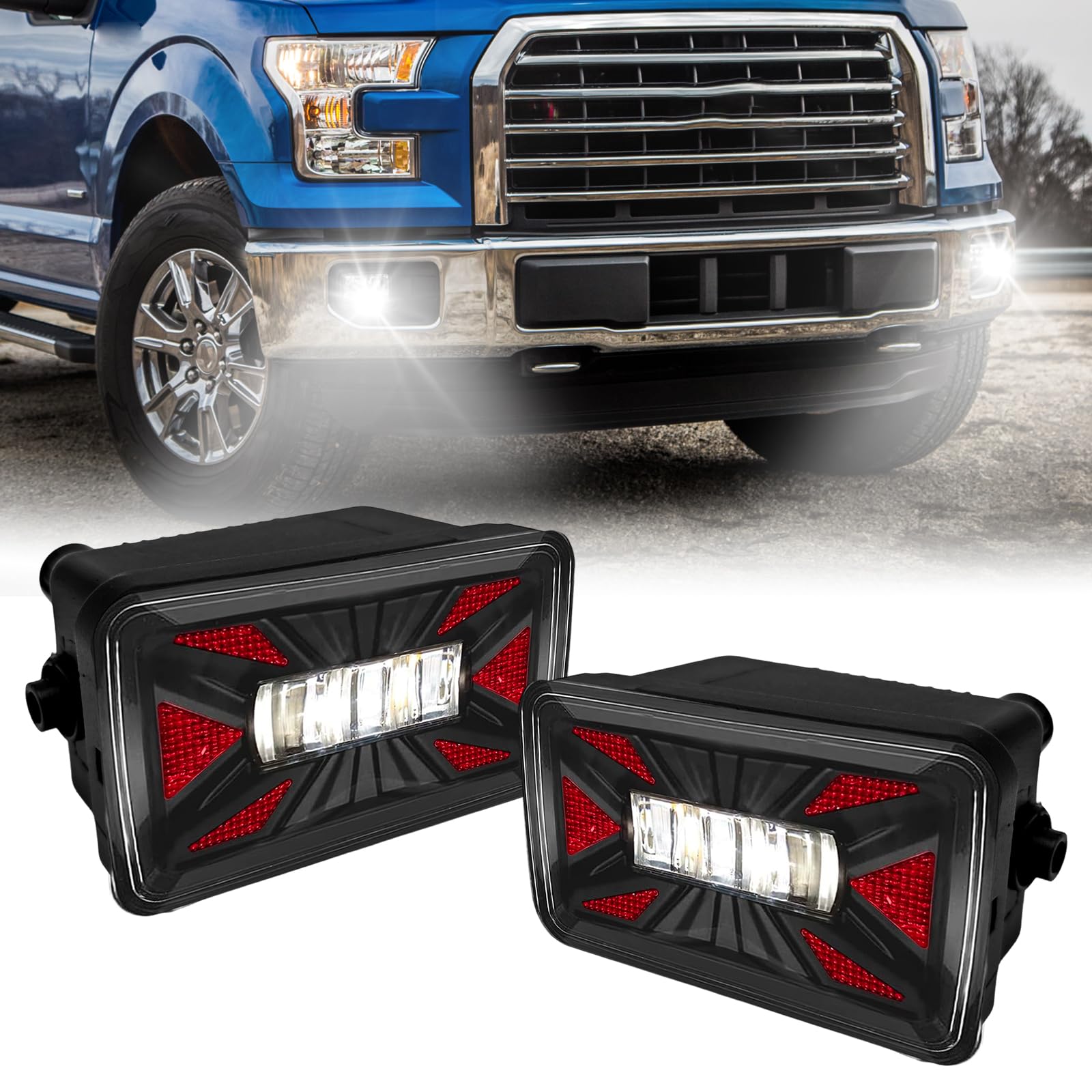 Fog Lights Compatible with 1999-2002 Chevy Silverado 1500 2500/2001 2002 Silverado 1500HD 2500HD 3500/2000-2006 Tahoe Suburban 1500 2500(Clear Lens) — view 59