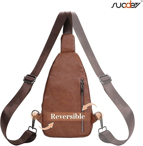 Miniatura 5 de SUOSDEY Sling Bag Crossbody Bags for Women PU Leather Sling Backpack Travel Cycling Hiking