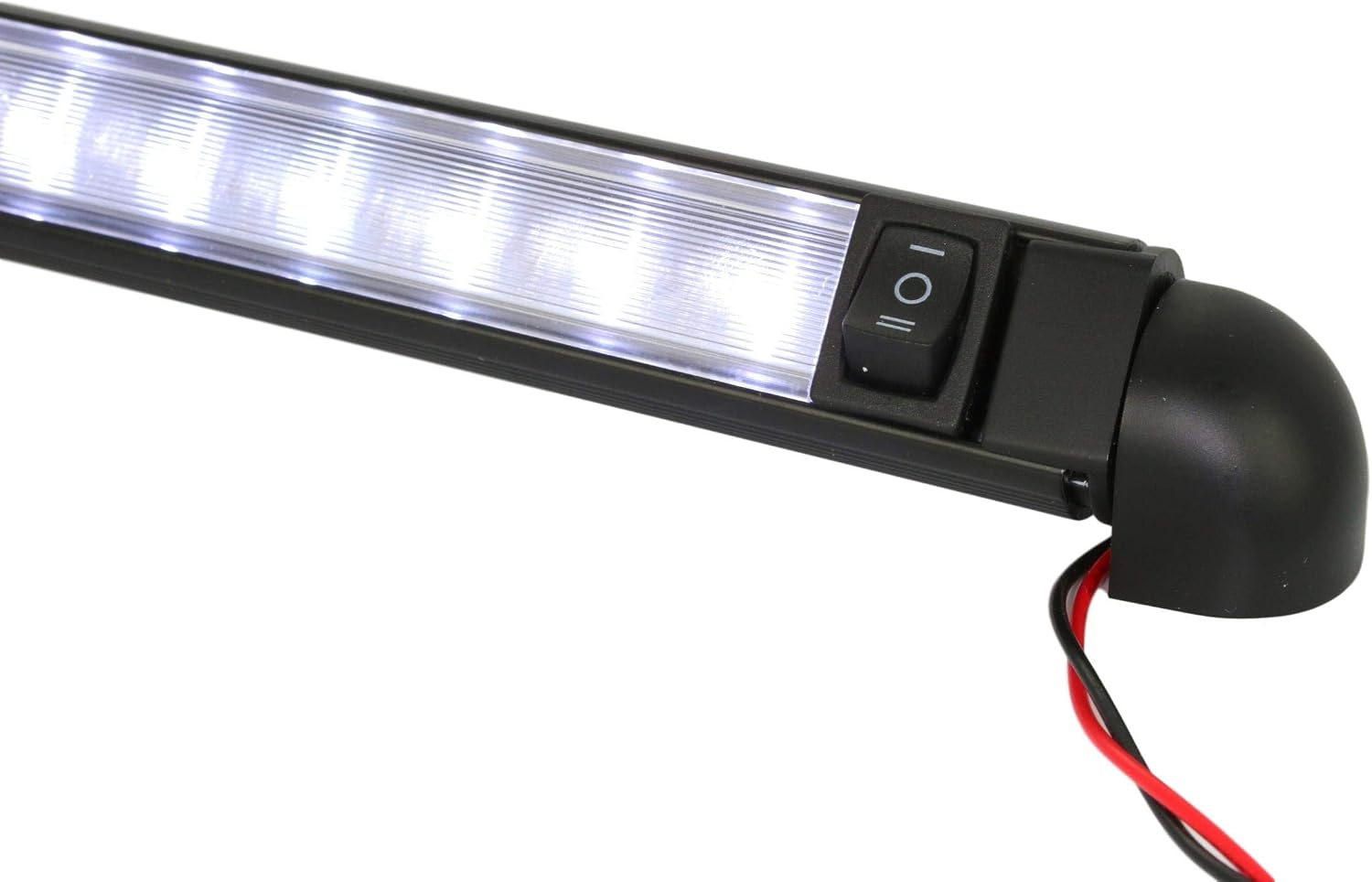 LED Rail Light - Pivoting, 2-Color (White/Red), 12" Lamp, 12 VDC LED Courtesy Convenience lamp, 3-Way on/Off Switch
