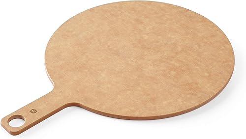 Miniatura 4 de HENDI Tabla de pizza, pala para pizza, cáscara de pizza, tabla de pizza, tabla de servir, con asa, apta para lavavajillas, diámetro 254 x (alto),