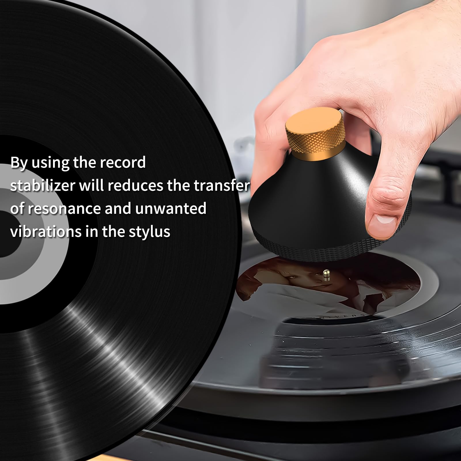 Estabilizador de registro de peso de disco, abrazaderas giratorias de peso para tocadiscos de vinilo de grado audiófilo, reductor de vibración, estabilizador de gama alta