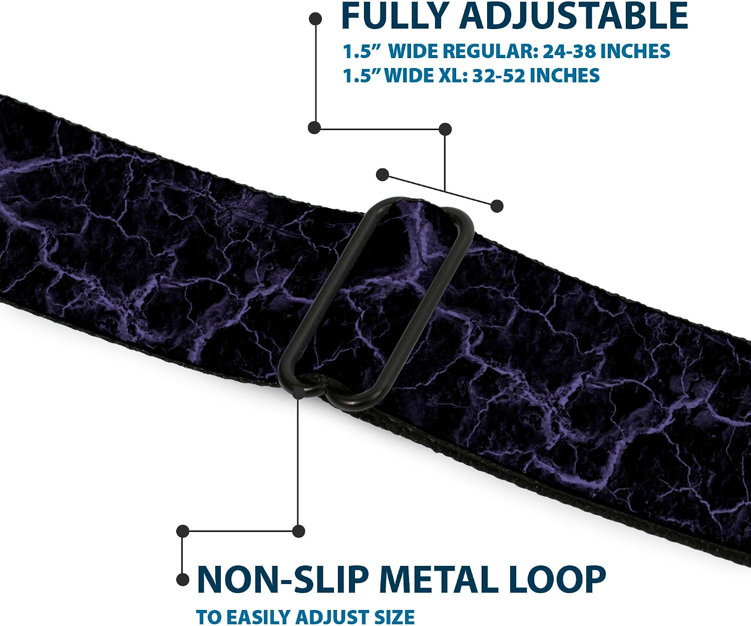 Buckle-Down Belt, Seatbelt Buckle Belt, Marble Black Purple, Adjustable