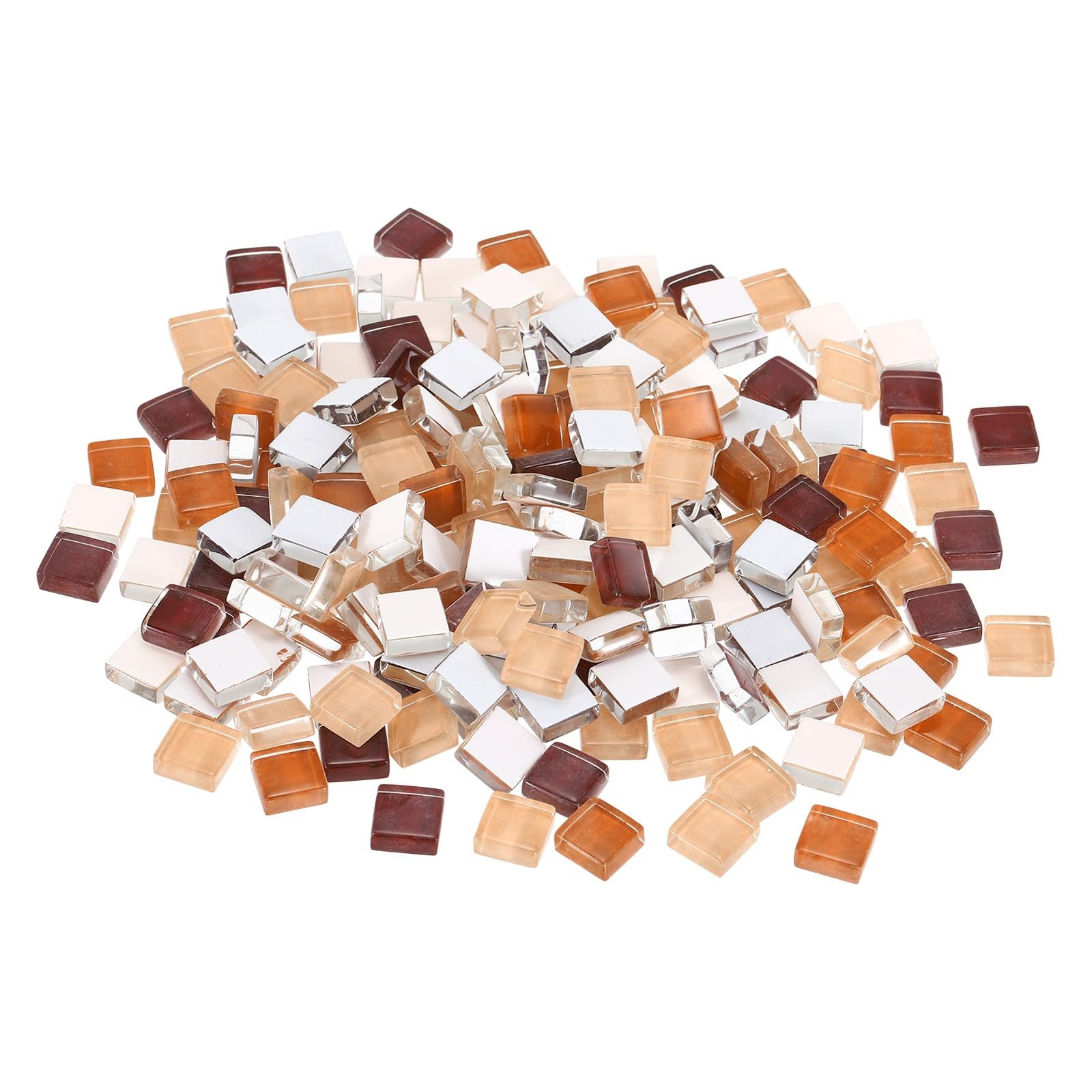 sourcing map Mosaic Tiles, 1 x 1cm Micro Glass Tiny Mini Mosaic Tile DIY Hobbies Handmade Crystal Free Stone Craft Material Creativity (Coffee Series Pack of 200) — image 1