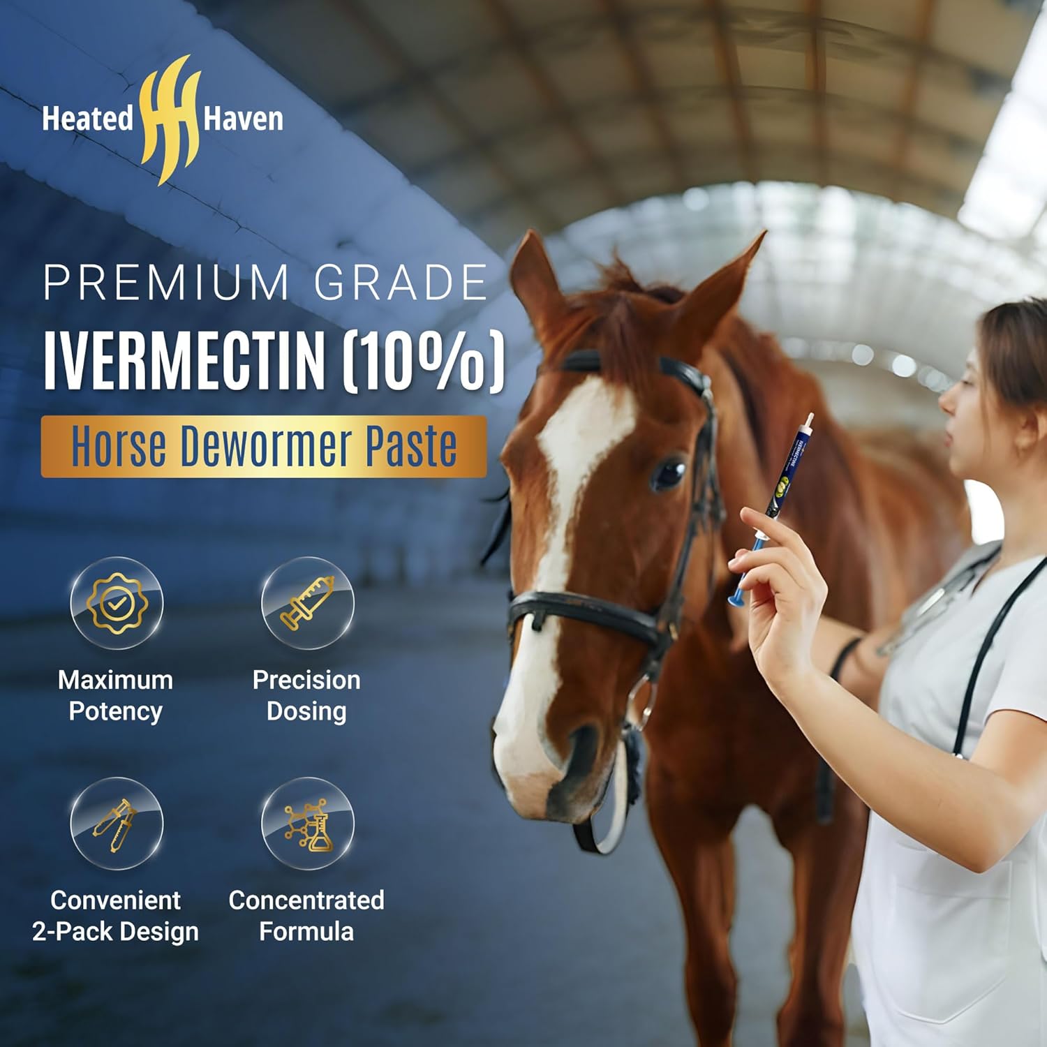 Premium Horse Paste Gel 10% – Apple Flavored 6.08g Oral Gel Syringes – Adjustable Dosing – for Equine Use Only (3)