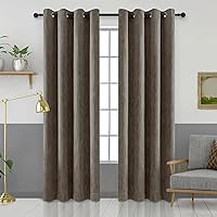 Vista 19 de Melodieux Elegantes cortinas opacas de algodón para oscurecer la habitación, para sala de estar, dormitorio, con aislamiento térmico, paneles