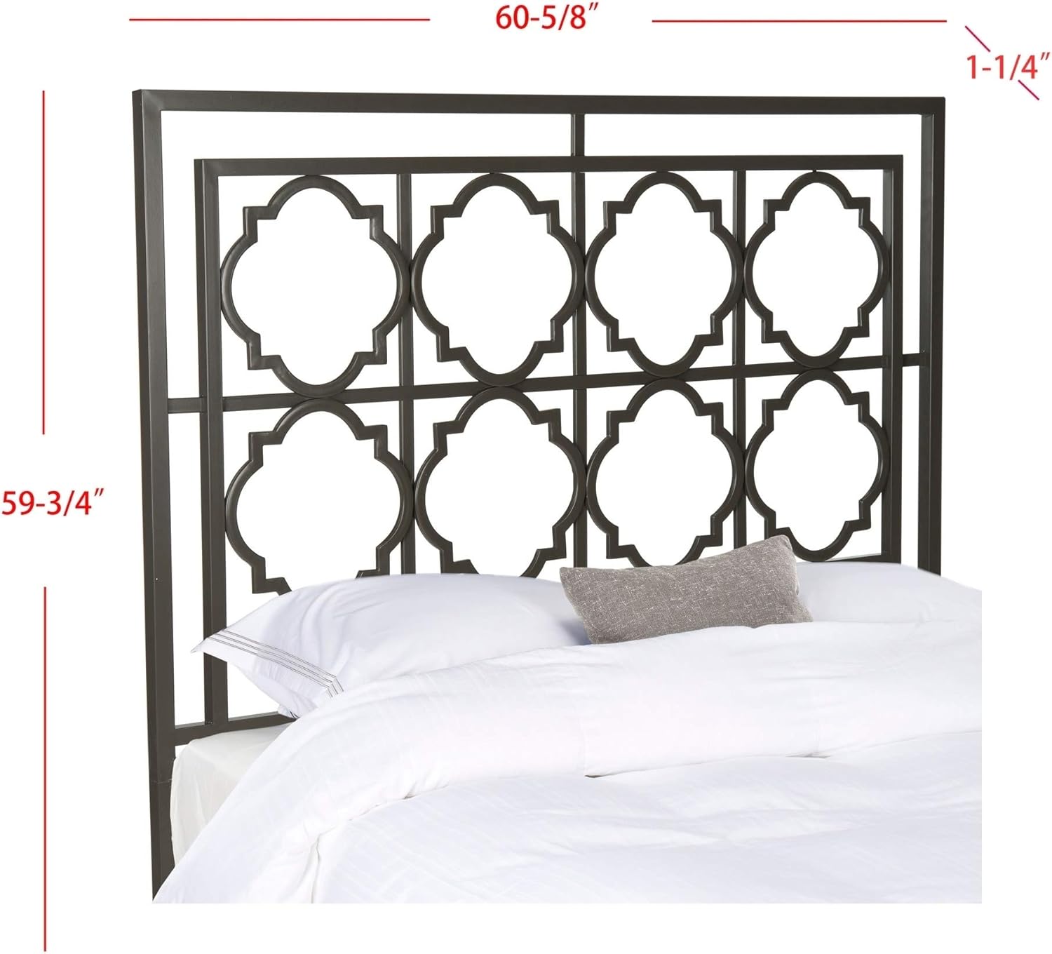 Gunmetal Geometric Headboard (Queen) Grey Transitional Metal