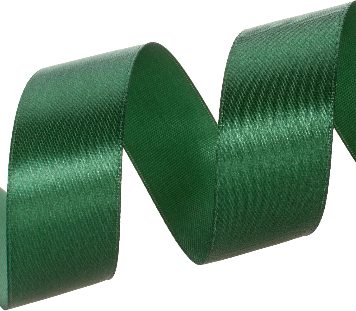 1 Inch Polyester Forest Green Satin Ribbon for Gift Wrapping 50 Yds | Single Face , Solid Color, For Bouquets, Wedding & Party Decoration, Handmade Roses & Crafts