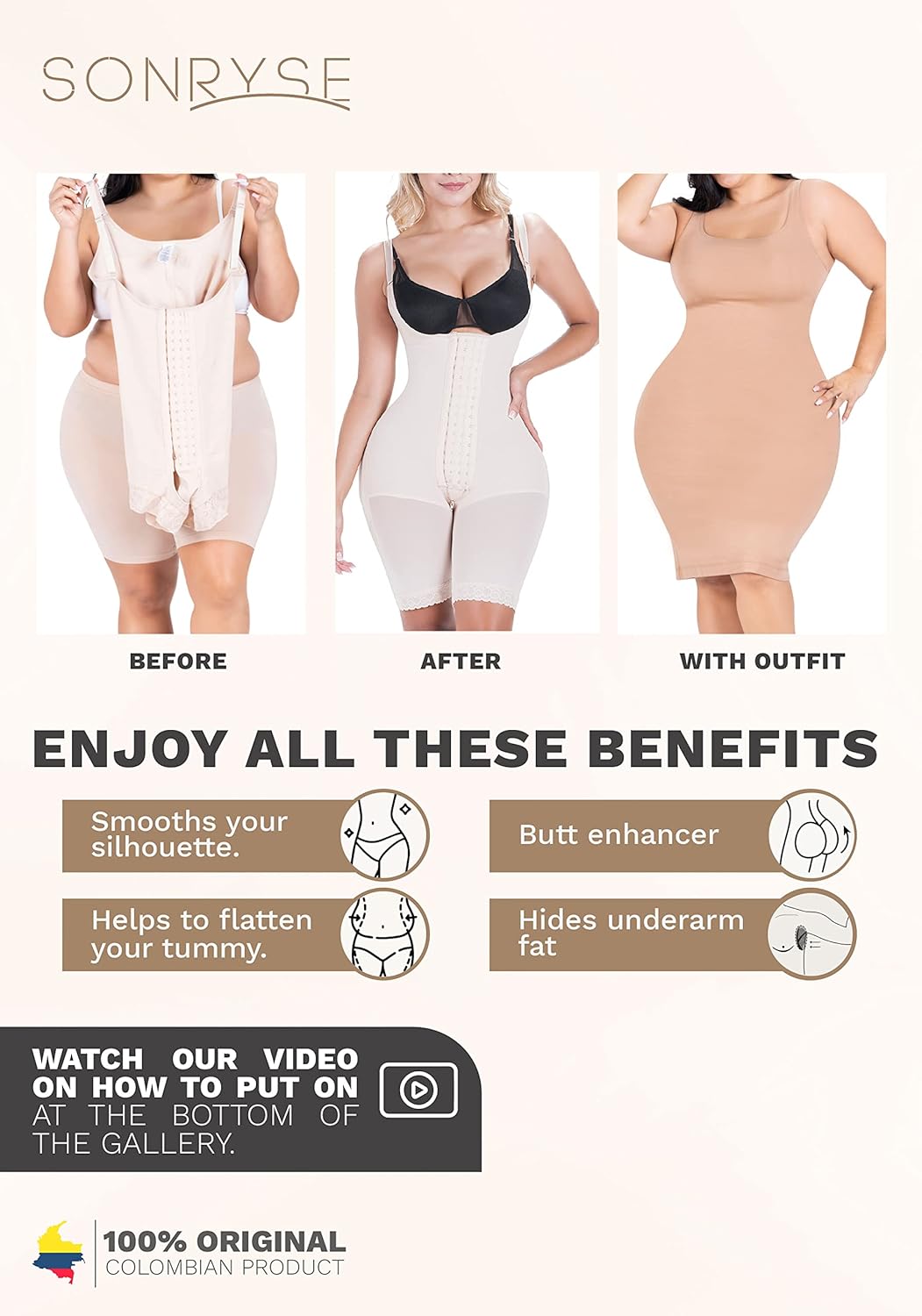 Sonryse 048BF Fajas Post Surgery Compression Colombian Girdles-Reducing and Shaping for Women - Image 5