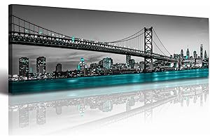 JiazuGo Philadelphia Skyline City Canvas Wall Art Decor