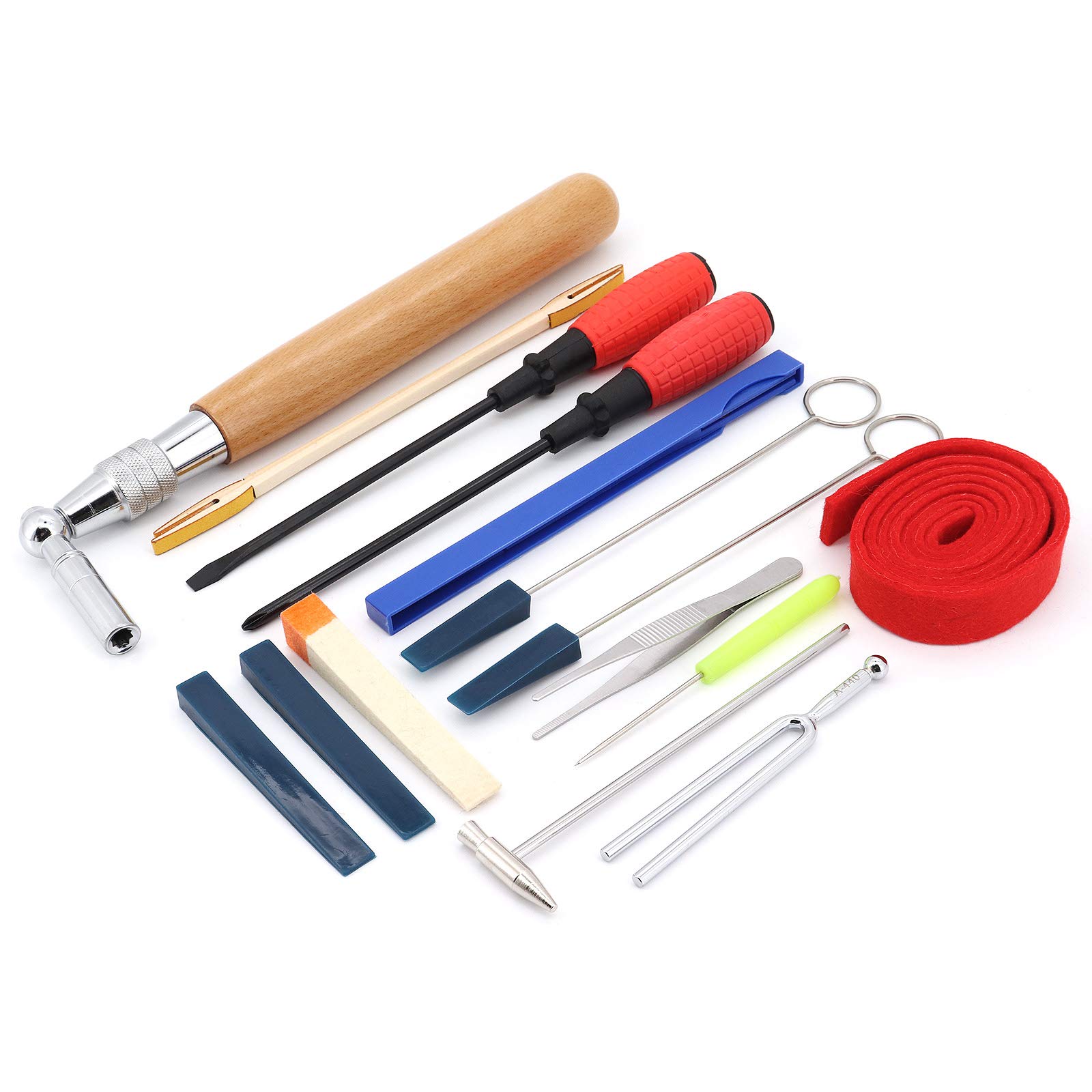 Piano Tuning Kit, 16 Pcs Professionelles Klavier-Stimm-Set Tuning Tool Set Piano Tuning Kit für Anfänger und Profis