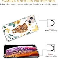 Vista 4 de Funda protectora de TPU para iPhone 15 Plus, diseño floral de vaca de las tierras altas