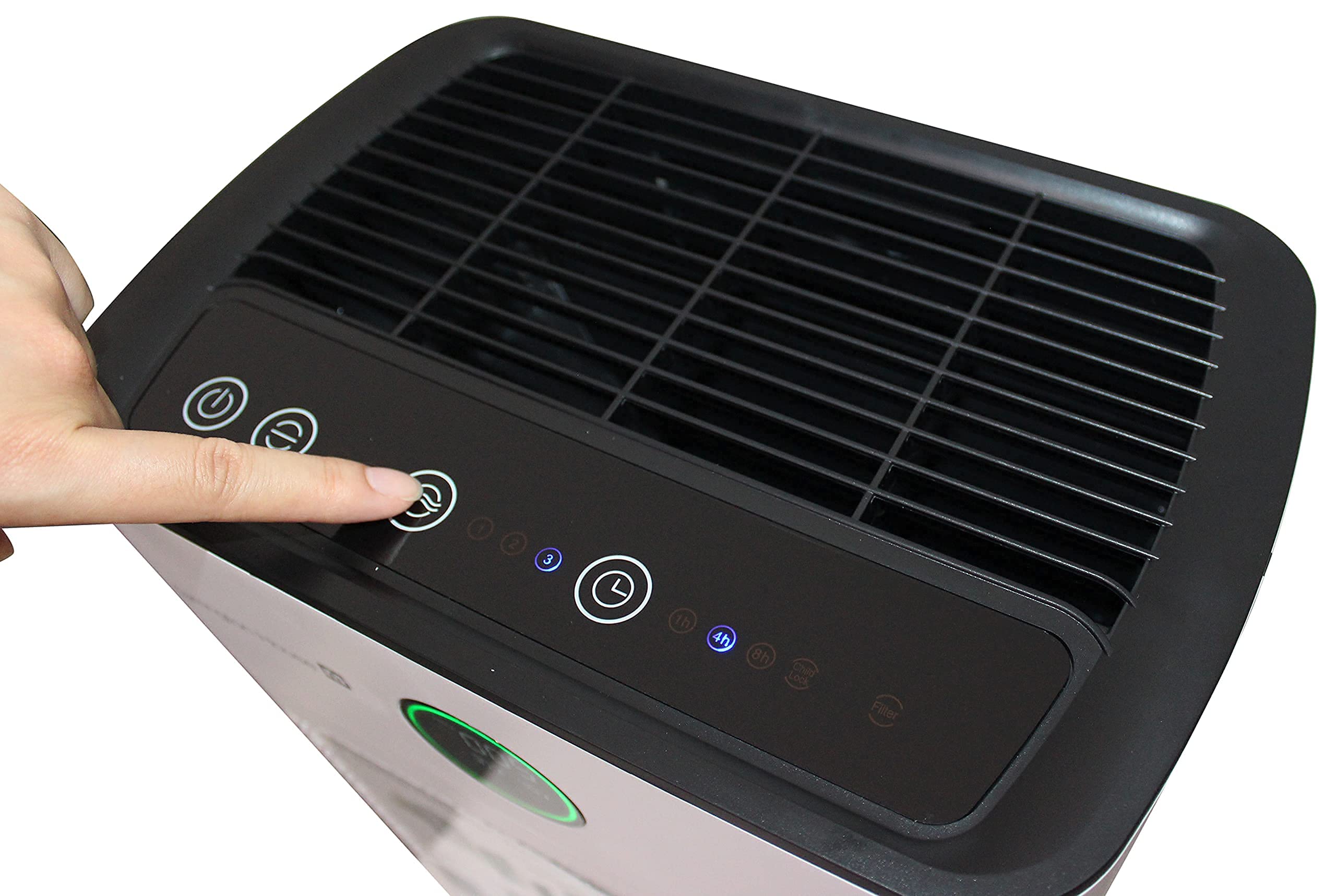 Tarrington House Purificatore d'aria AP4021, con filtro HEPA H14, timer di 8 ore, telecomando, purifica fino a 338 m³/h, 40 W, efficienza di filtrazione: 99,995%, funzione di ionizzazione, bianco