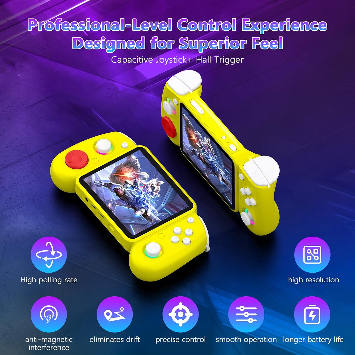 RG43H PRO Retro Handheld Game Console,4.3 Inch IPS Screen, RK3562 Quad-Core CPU,Portable Dual System,WiFi Networked Fighting HDMI TV Output,4000mAh Battery,Game Console with 64GB TF Card,Yellow