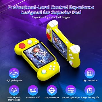 RG43H PRO Retro Handheld Game Console,4.3 Inch IPS Screen, RK3562 Quad-Core CPU,Portable Dual System,WiFi Networked Fighting HDMI TV Output,4000mAh Battery,Game Console with 64GB TF Card,Yellow
