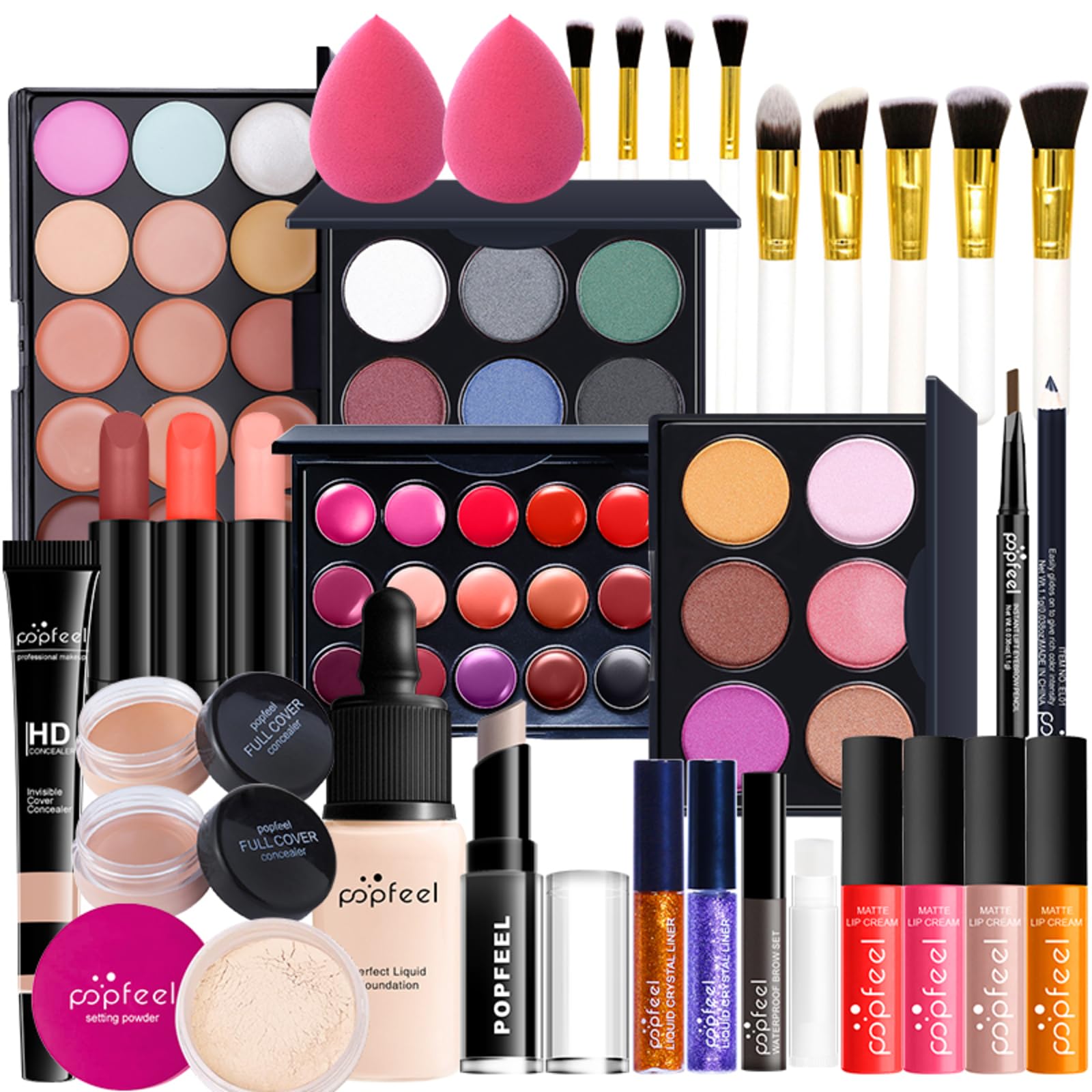 Kit per Trucco Completo, 35 Pezzi Cosmetico Valigetta per Principianti con Ombretti Correttore Rossetto Lucidalabbra Fard ecc - Sorpresa Regalo Trousse di Trucchi, per l'uso quotidiano e viaggio#4
