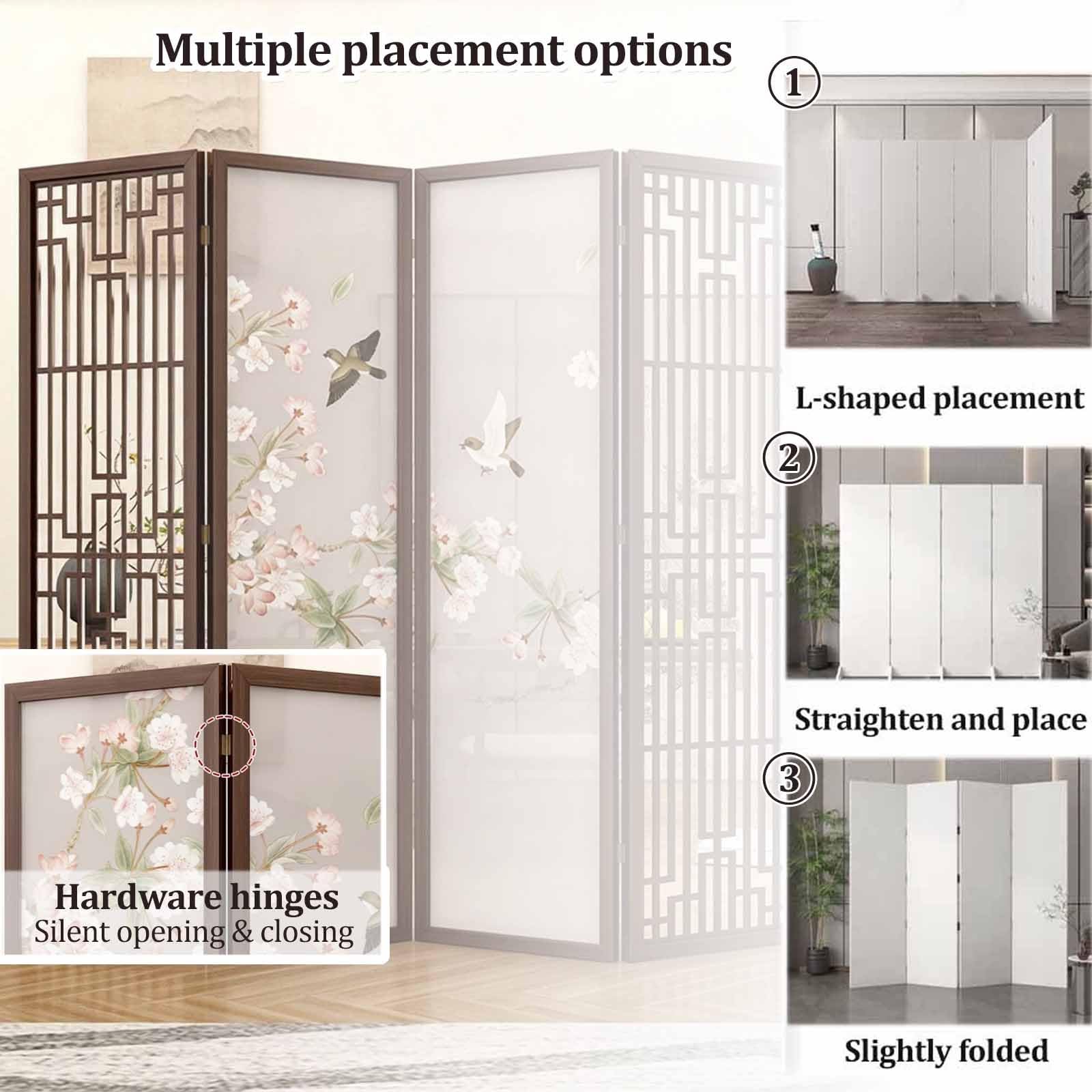 Paravent Pliable, séparateur de pièce en Bois Japonais