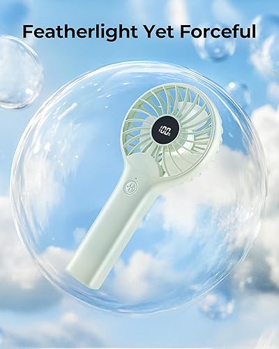 Miniatura 6 de wegte Ventilador de mano, ventilador portátil recargable, ventilador USB recargable de 1200 mAh, ventilador de escritorio pequeño personal de 3