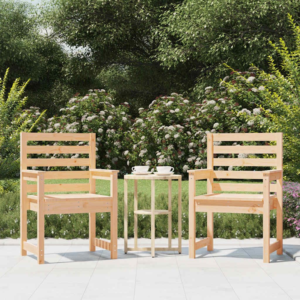 Chaise de jardin en pin massif design stable lot de 2 fauteuils en bois confort