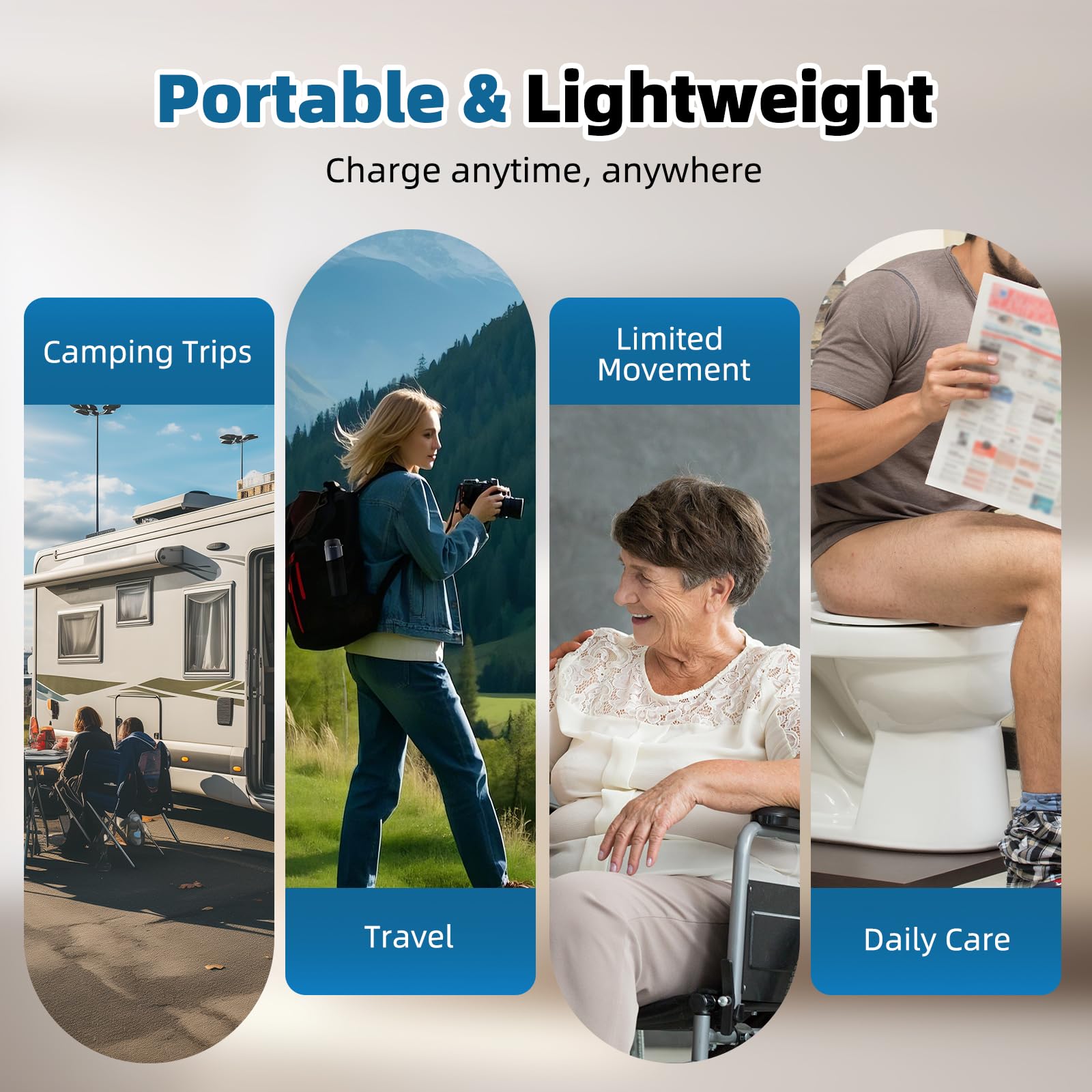 Confezione da 2 bidet da viaggio portatile, mini spruzzatore elettrico per bidet personale, con cavo USB, bidet portatile, pratico per la pulizia dell'igiene personale, lenitiva dopo il parto