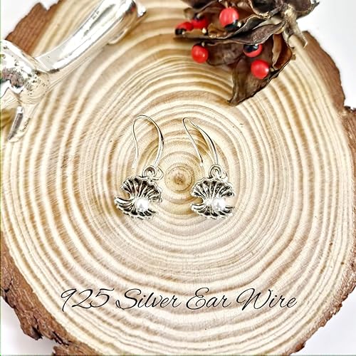 Miniatura 3 de Pearl in the shell Earrings  925 Silver Ear Wires  Small and cute  Minimalist Design  Simbol of Hidden Beauty