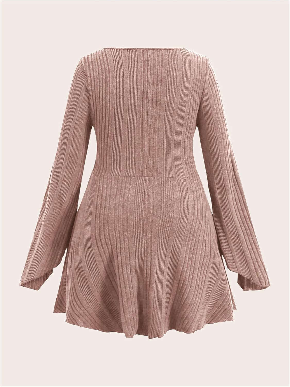 Verdusa Womens Plus Size Sweater Dress Fall Dresses Bell Long Sleeve Lightweight Short Sweater Dresses Corset Dress - Image 2