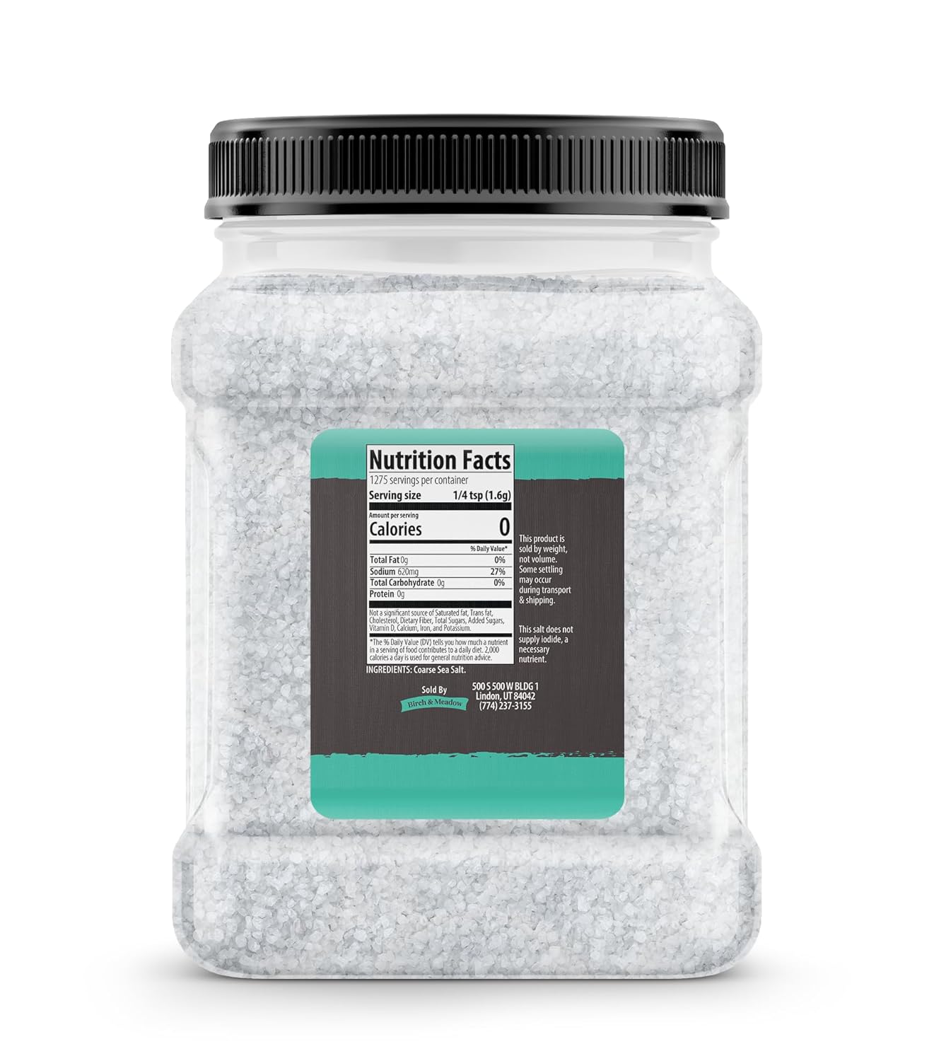 Birch & Meadow Coarse Grain Sea Salt, 4.5 lb, Kitchen Essential, Cooking & More