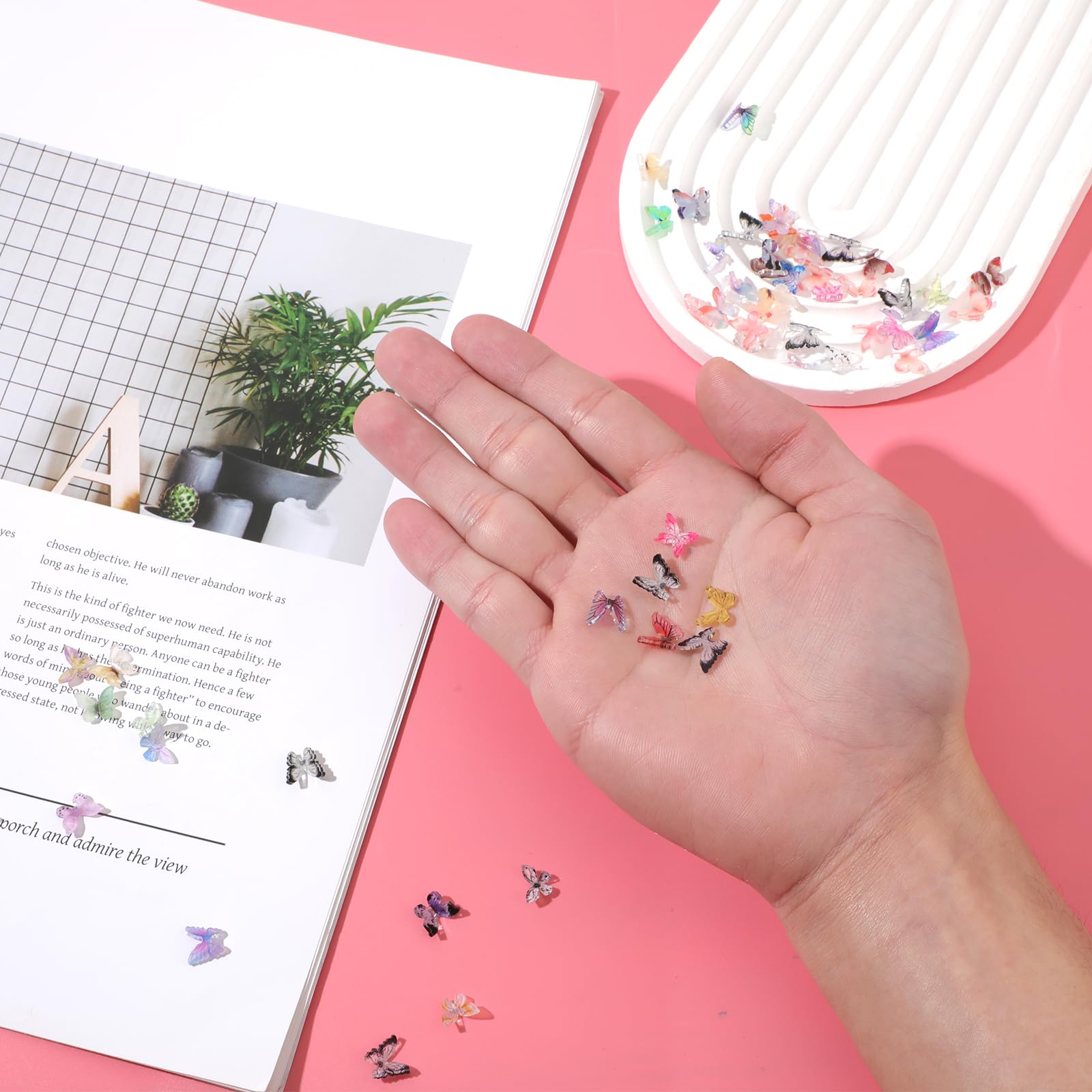 60pcs Micro Resin Butterflies - Image 3