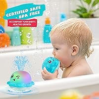 Vista 3 de Juguete de baño iluminado con aspersor para bebés, juguetes de agua recargables para piscina de bañera, regalos para niños pequeños, elementos