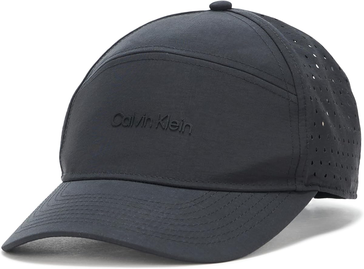 Calvin Klein Gorra de tenis perforada con logo para mujer